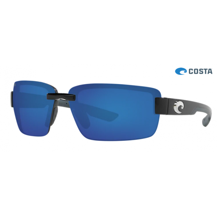 Costa Galveston Shiny Black frame Blue lens Sunglasses