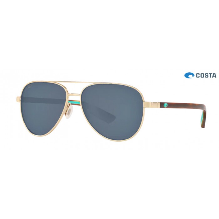Costa Peli Brushed Gold frame Gray lens Sunglasses