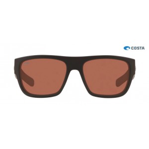 Costa Sampan Matte Black frame Copper lens Sunglasses