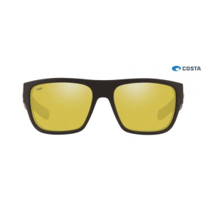 Costa Sampan Matte Black frame Sunrise Silver lens Sunglasses