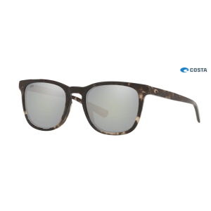 Costa Sullivan Shiny Black Kelp frame Gray Silver lens Sunglasses