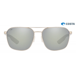 Costa Wader Brushed Silver frame Gray Silver lens Sunglasses