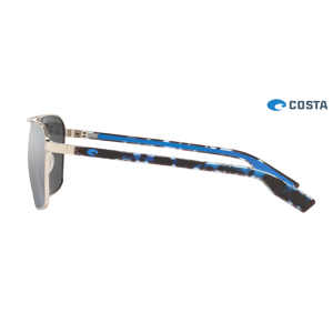 Costa Wader Brushed Silver frame Gray Silver lens Sunglasses