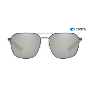 Costa Wader Shiny Dark Gunmetal frame Gray Silver lens Sunglasses