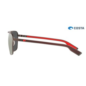 Costa Wader Shiny Dark Gunmetal frame Gray Silver lens Sunglasses