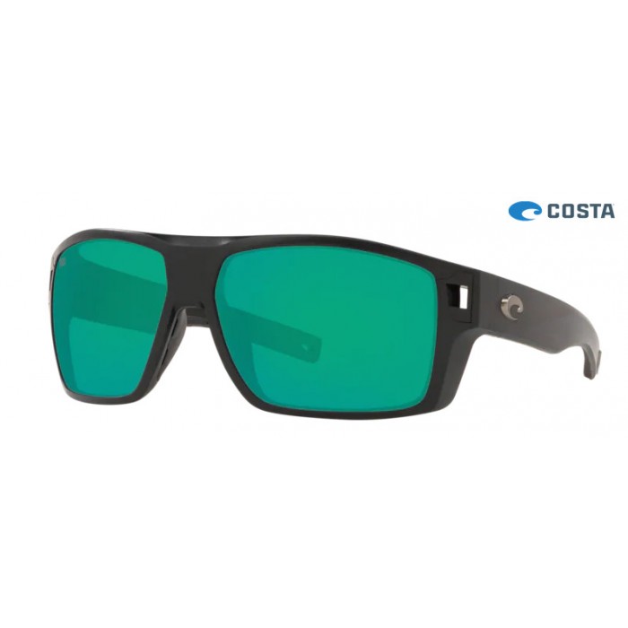 Costa Diego Matte Black frame Green lens Sunglasses