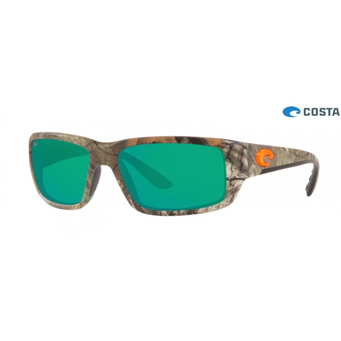 Costa Fantail Realtree Xtra Camo Orange Logo frame Green lens Sunglasses