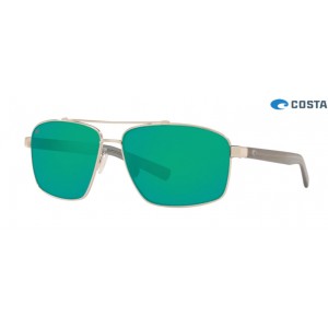 Costa Flagler Silver frame Green lens Sunglasses