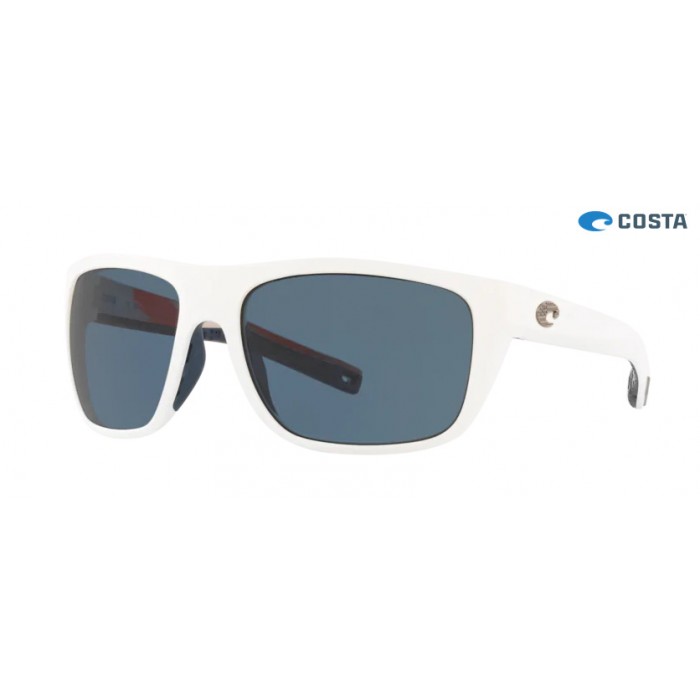 Costa Freedom Series Broadbill Matte Usa White frame Grey lens Sunglasses