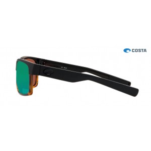 Costa Half Moon Black/Shiny Tort frame Green lens Sunglasses