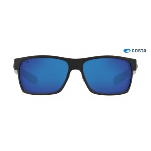 Costa Half Moon Shiny Black frame Blue lens Sunglasses