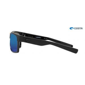 Costa Half Moon Shiny Black frame Blue lens Sunglasses