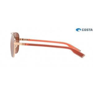 Costa Peli Shiny Rose Gold frame Copper Silver lens Sunglasses