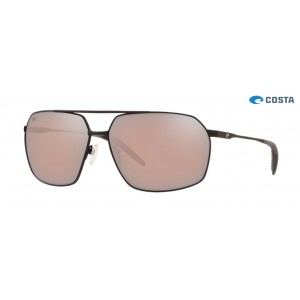Costa Pilothouse Matte Black frame Copper Silver lens Sunglasses