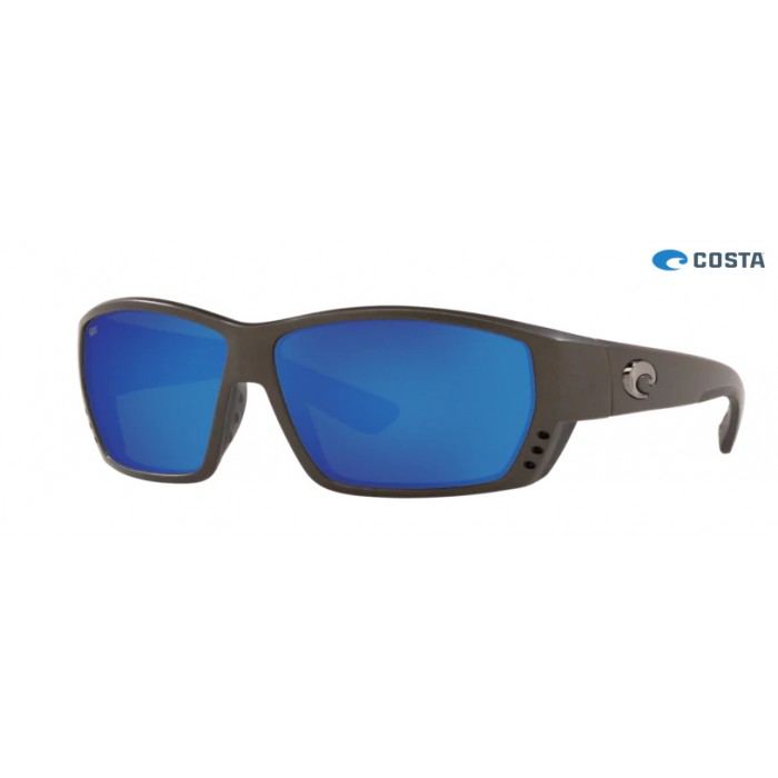 Costa Tuna Alley Matte Steel Gray Metallic frame Blue lens Sunglasses