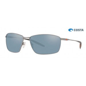 Costa Turret Matte Silver frame Gray Silver lens Sunglasses