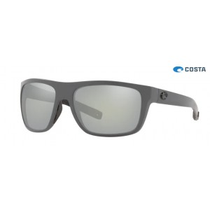 Costa Broadbill Matte Gray frame Grey Silver lens Sunglasses