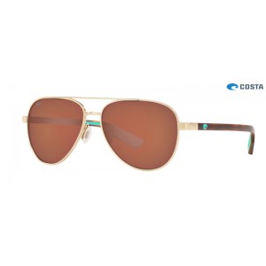 Costa Peli Brushed Gold frame Copper lens Sunglasses