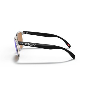 Oakley Frogskins Frogskins 35Th Anniversary Low Bridge Fit Polished Clear Frame Prizm Violet Lens Sunglasses
