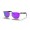Oakley Frogskins Frogskins 35Th Anniversary Low Bridge Fit Polished Clear Frame Prizm Violet Lens Sunglasses