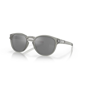Oakley Latch Low Bridge Fit High Resolution Collection Matte Grey Ink Frame Prizm Black Lens Sunglasses
