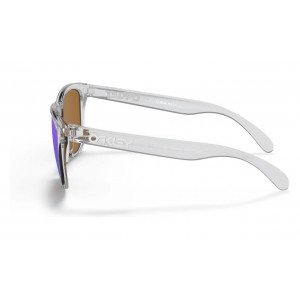 Oakley Frogskins Polished Clear Frame Prizm Violet Lens Sunglasses