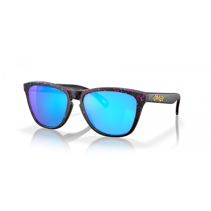 Oakley Frogskins Splatterfade Collection Splatter Black Frame Prizm Sapphire Lens Sunglasses