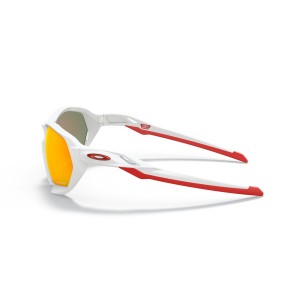 Oakley Plazma Low Bridge Fit White Frame Prizm Ruby Lens Sunglasses