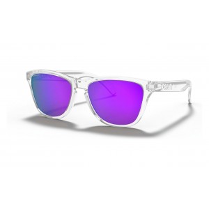 Oakley Frogskins Xs Youth Fit Polished Clear Frame Prizm Violet Lens Sunglasses