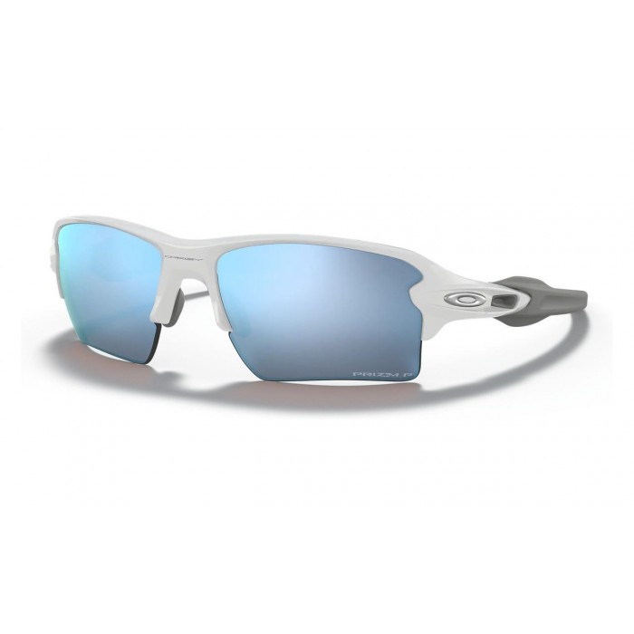 Oakley Flak 2.0 Xl Polished White Frame Prizm Deep Water Polarized Lens Sunglasses