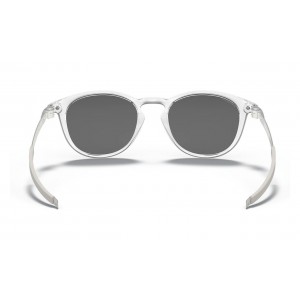 Oakley Pitchman R Polished Clear Frame Prizm Black Lens Sunglasses