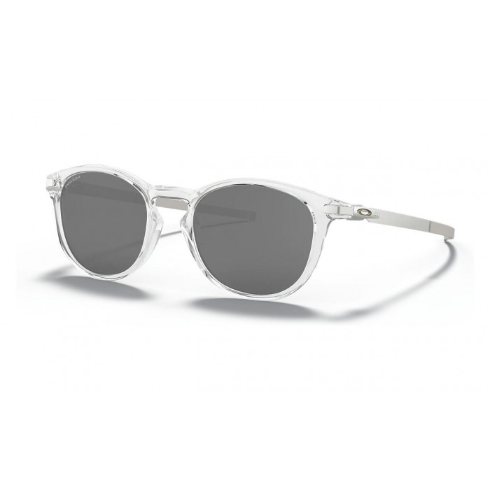 Oakley Pitchman R Polished Clear Frame Prizm Black Lens Sunglasses