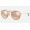 Ray Ban Round Double Bridge RB3647 Gradient Flash + Gold Frame Copper Gradient Flash Lens Sunglasses