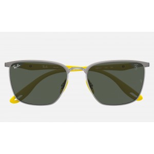 Ray Ban Scuderia Ferrari Collection RB3673 Green Classic Shiny Gunmetal Sunglasses