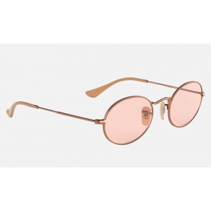 Ray Ban Oval Washed Evolve RB3547 Pink Photochromic Evolve Copper Sunglasses