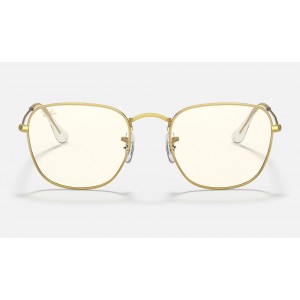 Ray Ban Frank Blue-Light Clear Evolve RB2186 Clear Photocromic With Blue-Light Filter Gold Sunglasses