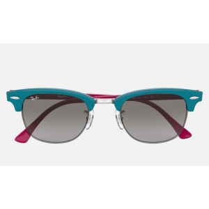 Ray Ban Clubmaster RB4354 Gradient + Light Blue Frame Grey Gradient Lens Sunglasses