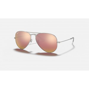Ray Ban Aviator Flash Lenses RB3025 Copper Flash Silver Sunglasses