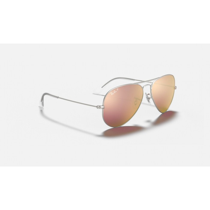 Ray Ban Aviator Flash Lenses RB3025 Copper Flash Silver Sunglasses