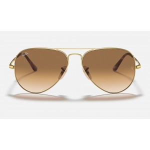 Ray Ban RB3689 Light Brown Gradient Gold Sunglasses