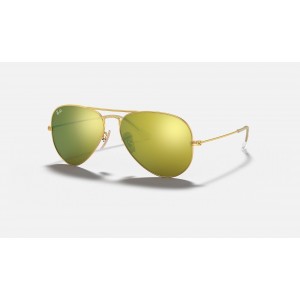 Ray Ban Aviator Flash Lenses RB3025 Yellow Flash Gold Sunglasses