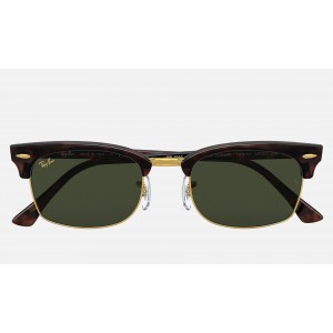 Ray Ban Clubmaster Square Legend RB3916 Classic G-15 + Mock Tortoise Frame Green Classic G-15 Lens Sunglasses