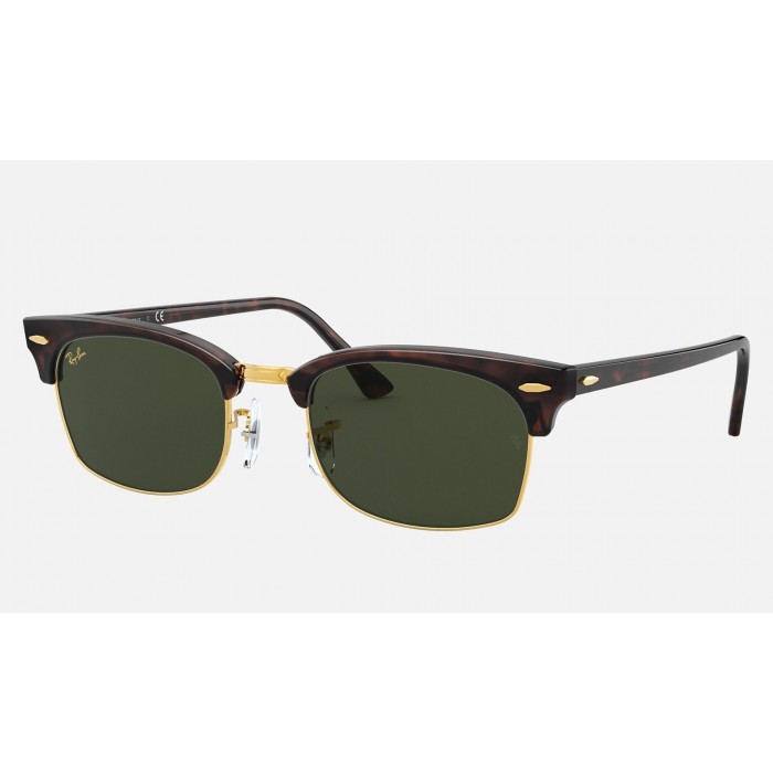 Ray Ban Clubmaster Square Legend RB3916 Classic G-15 + Mock Tortoise Frame Green Classic G-15 Lens Sunglasses