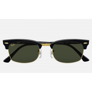 Ray Ban Clubmaster Square Legend RB3916 Classic G-15 + Shiny Black Frame Green Classic G-15 Lens Sunglasses