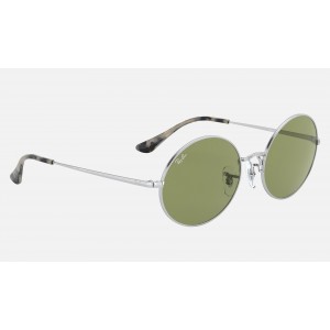 Ray Ban Oval RB1970 Light Green Classic Silver Sunglasses