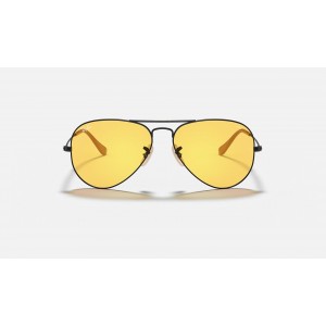 Ray Ban Aviator Washed Evolve RB325 Yellow Photochromic Evolve Black Sunglasses