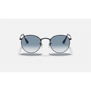 Ray Ban Round Metal RB3447 Gradient + Black Frame Light Blue Gradient Lens Sunglasses