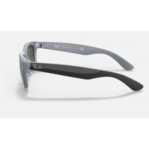 Ray Ban New Wayfarer Color Mix RB2132 Gradient + Black Frame Grey Gradient Lens Sunglasses