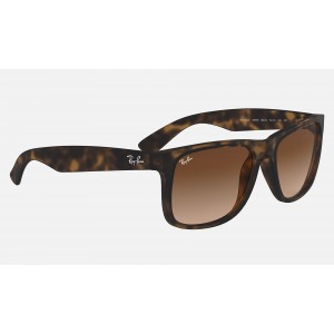 Ray Ban Justin Classic Low Bridge Fit RB4165 Gradient + Tortoise Frame Brown Gradient Lens Sunglasses