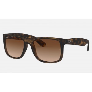 Ray Ban Justin Classic Low Bridge Fit RB4165 Gradient + Tortoise Frame Brown Gradient Lens Sunglasses